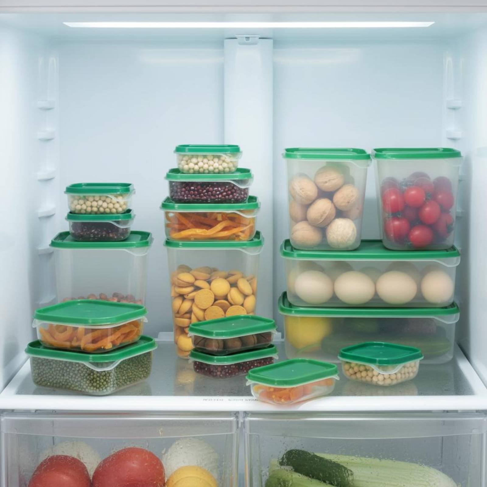 Food Storage Plastic Containers With Lids - 17 Buah Set Kotak Penyimpanan Kulkas