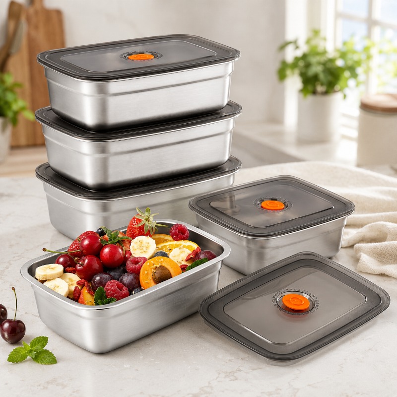 Food Storage Box Large - Kotak Bento Stainless Steel Kapasitas Besar,