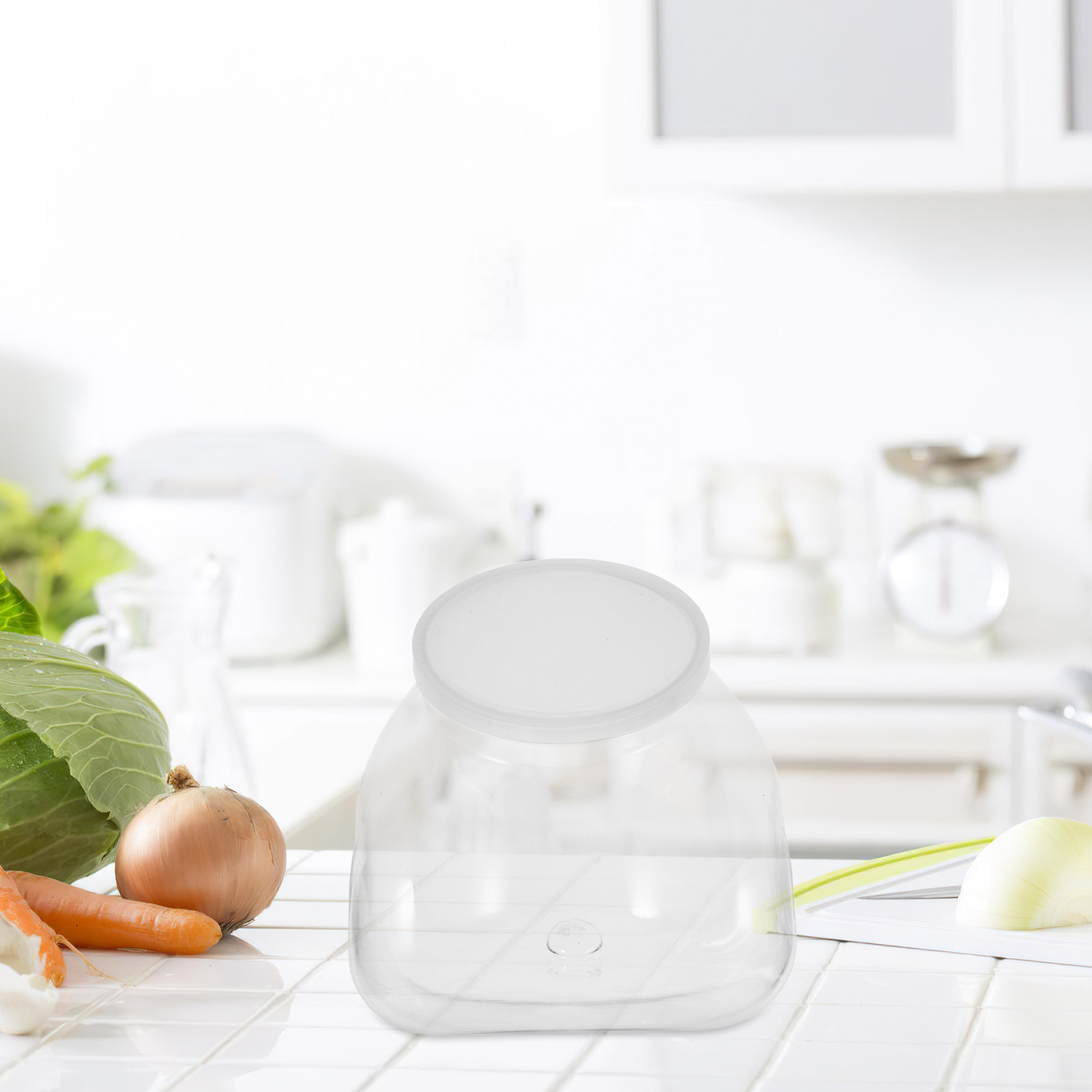 Food Storage Design - Botol plastik transparan dengan mulut lebar,