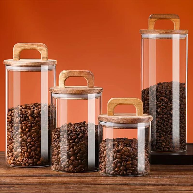 Food Storage Glass Jar - Stoples kaca bening dengan tutup bambu
