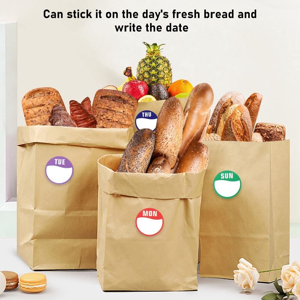 Food Storage Label - Stiker Mingguan Kertas Baru 500 Buah