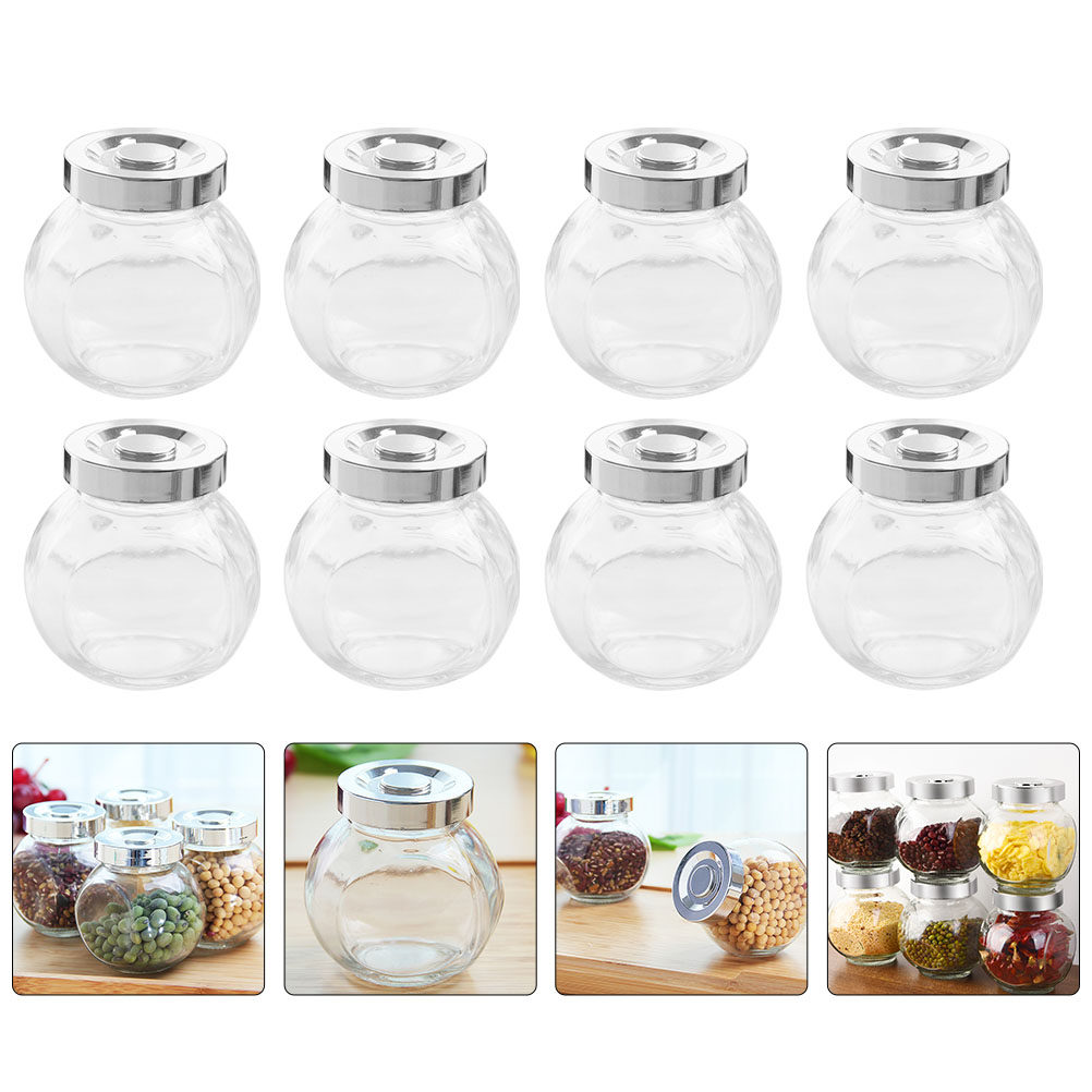 Food Storage Glass Jar - 8 Buah Stoples Kaca Kedap Udara,