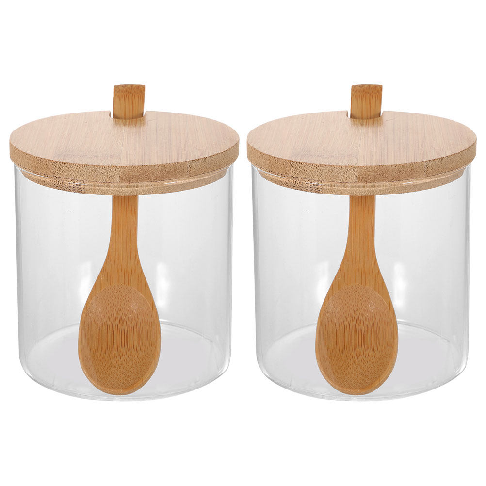 Food Storage Glass Jar - 2 Set Wadah Bumbu Kaca Bening