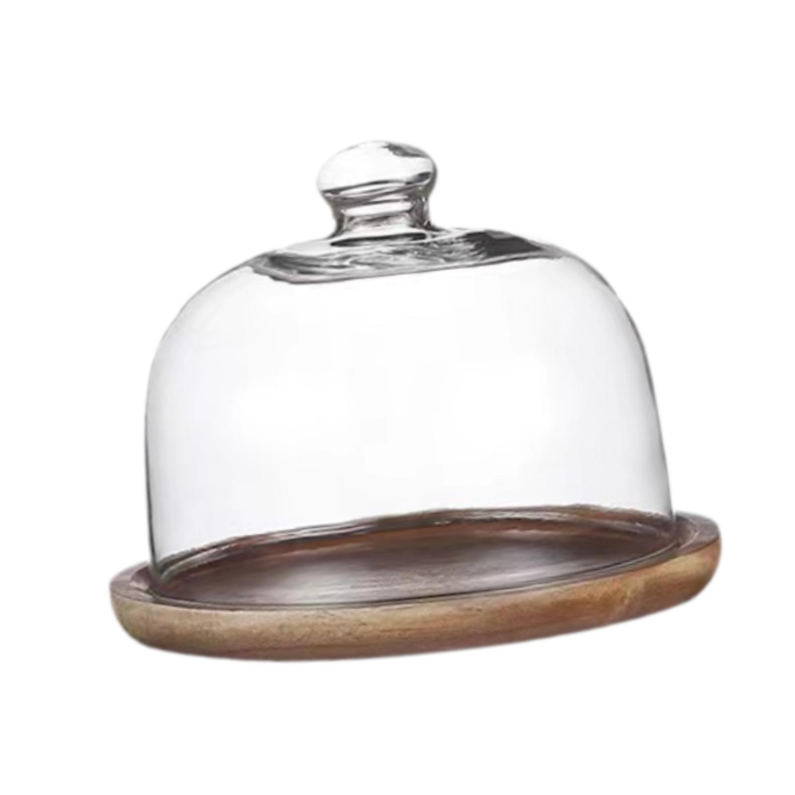 Tatakan Kue Kayu dengan Tutup  - Food Storage Glass Round ulasan dan harga