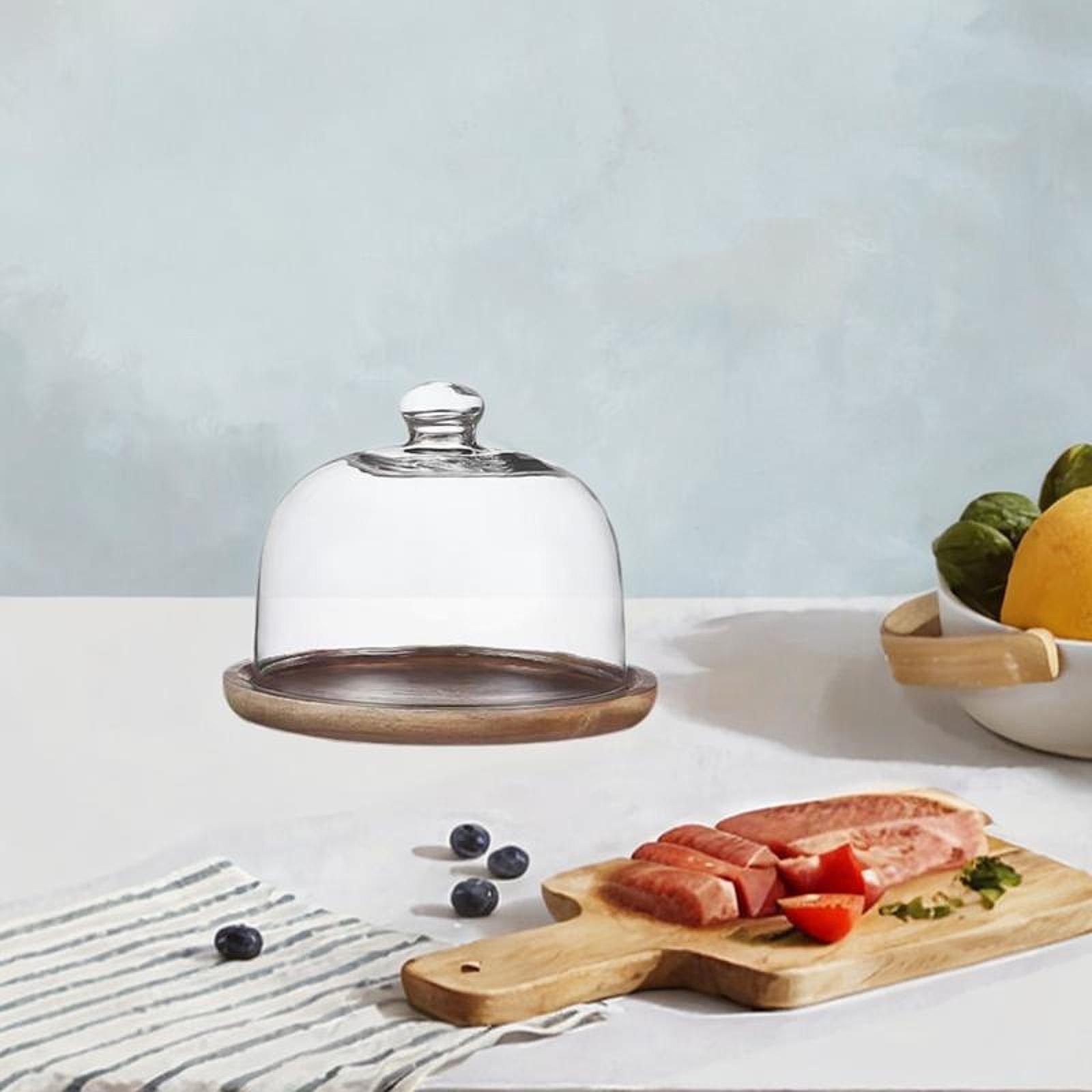 Tatakan Kue Kayu dengan Tutup  - Food Storage Glass Round ulasan dan harga