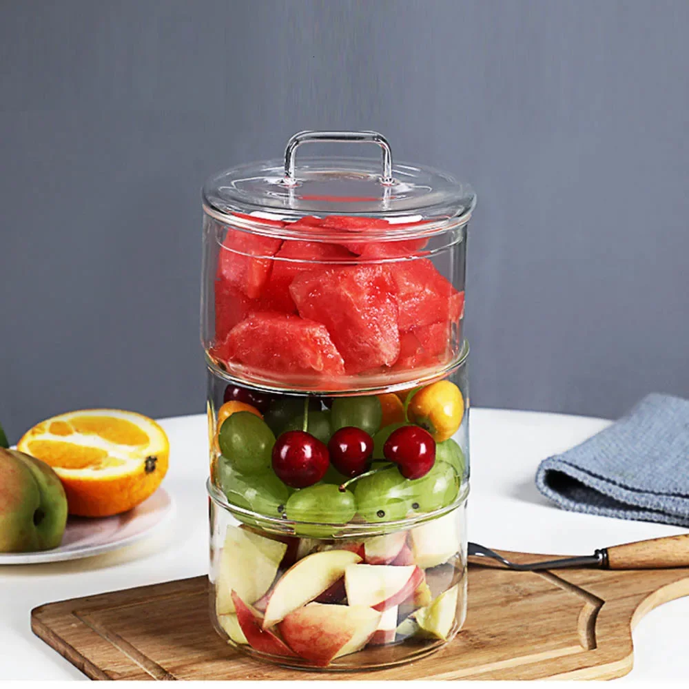 1 Buah Mangkuk Kaca Tahan Pana - Food Storage Glass Round ulasan dan harga