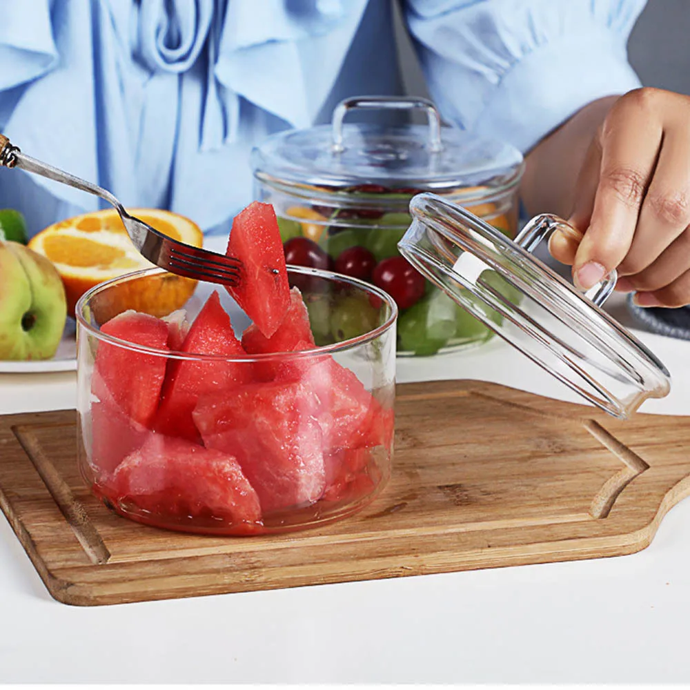 1 Buah Mangkuk Kaca Tahan Pana - Food Storage Glass Round ulasan dan harga