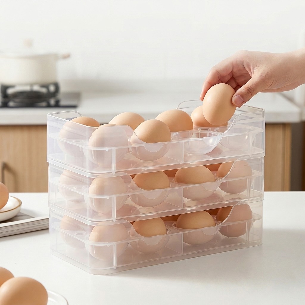 Wadah Telur yang Dapat Ditumpu - Food Storage Refrigerator ulasan dan harga