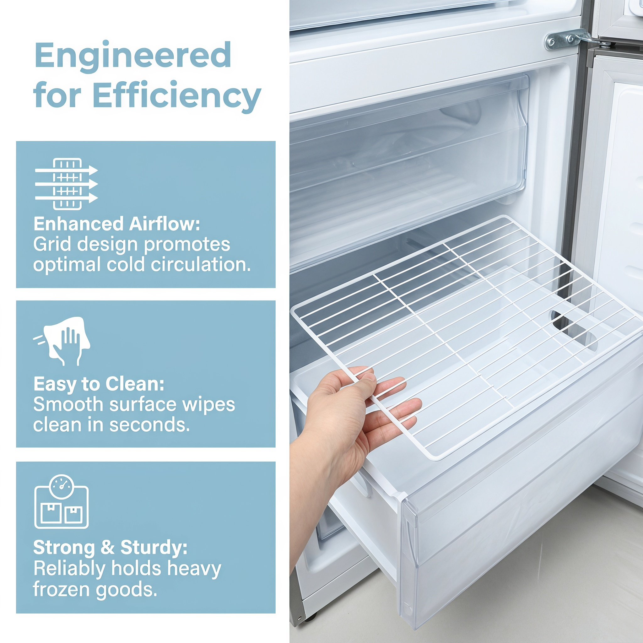 Rak Pembatas Kulkas Logam 11x9 - Food Storage Refrigerator ulasan dan harga