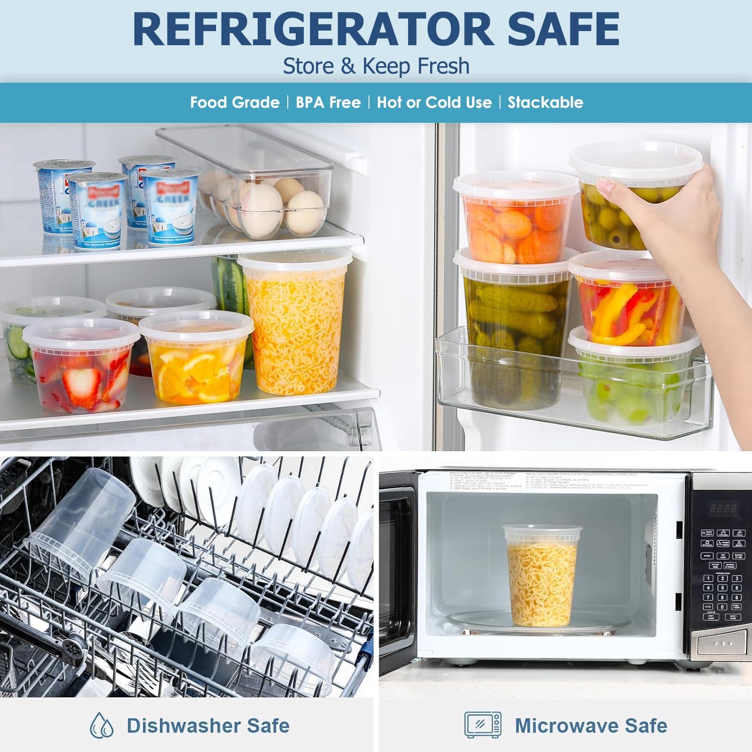 24 buah wadah penyimpanan maka - Food Storage Plastic Containers With Lids ulasan dan harga