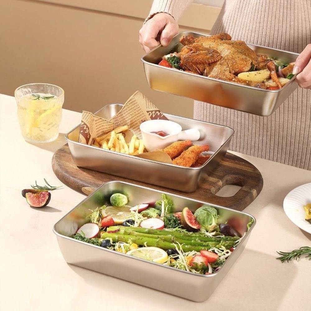Nampan Sajian Stainless Steel  - Food Storage Design ulasan dan harga