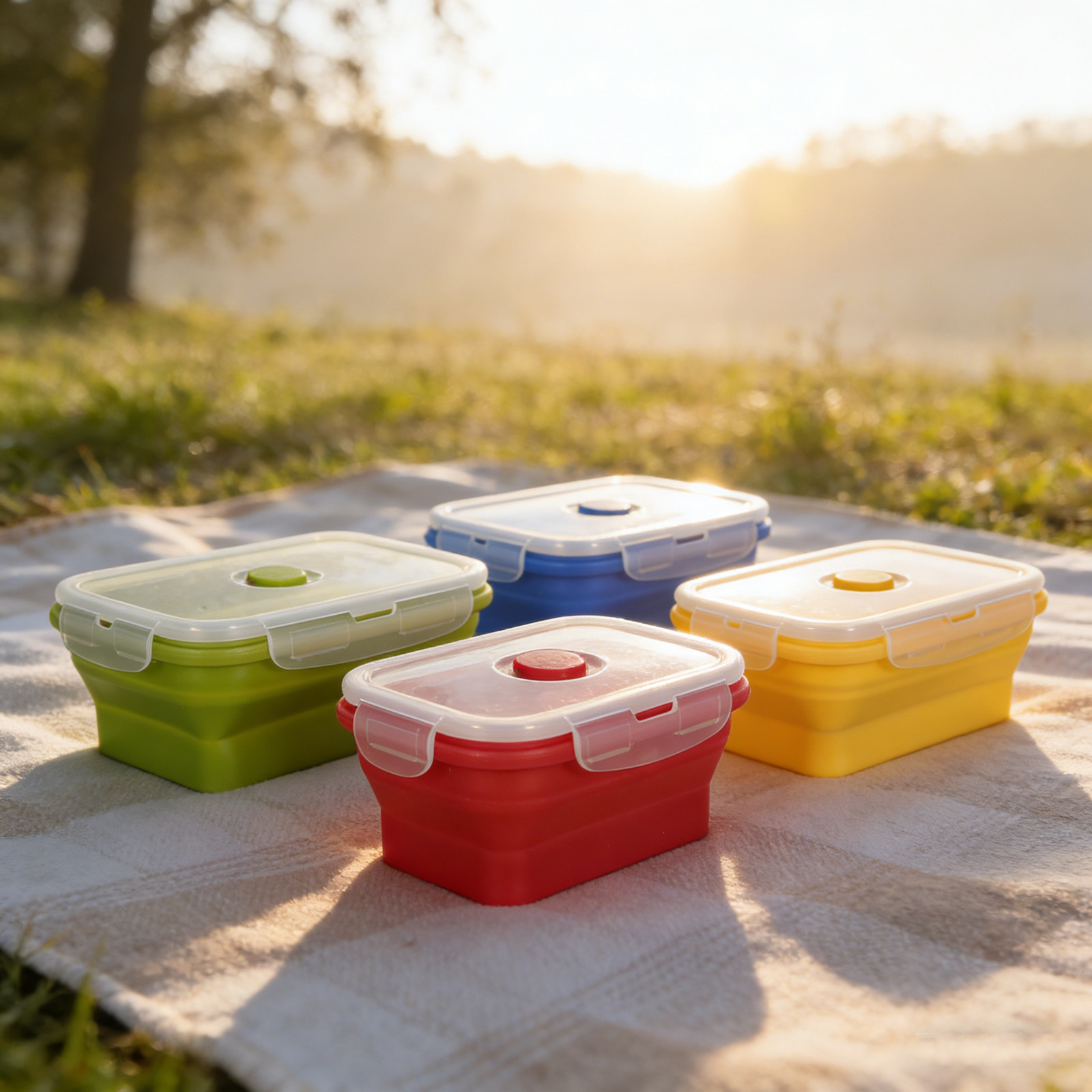 4 Buah Kotak Makan Silikon yan - Food Storage Safe ulasan dan harga