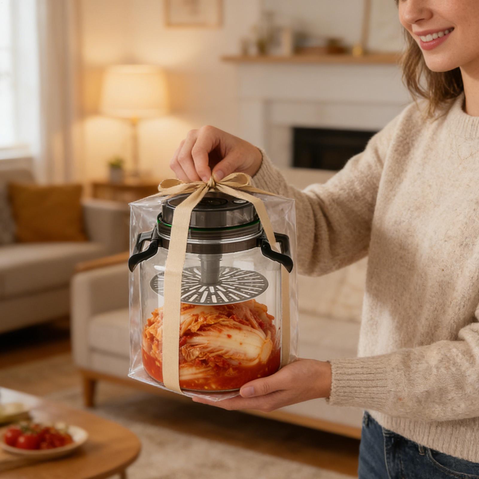 Toples Asinan Kaca 5L dengan T - Food Storage Glass Round ulasan dan harga