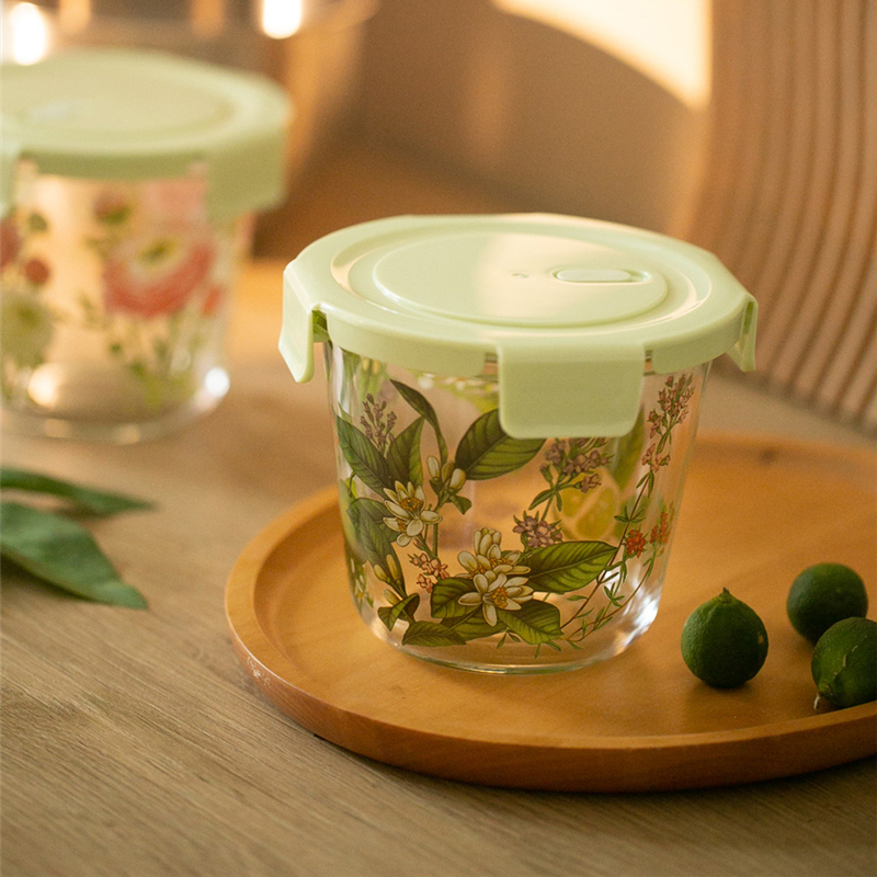 Kotak penyimpan makanan bunga  - Food Storage Glass Round ulasan dan harga