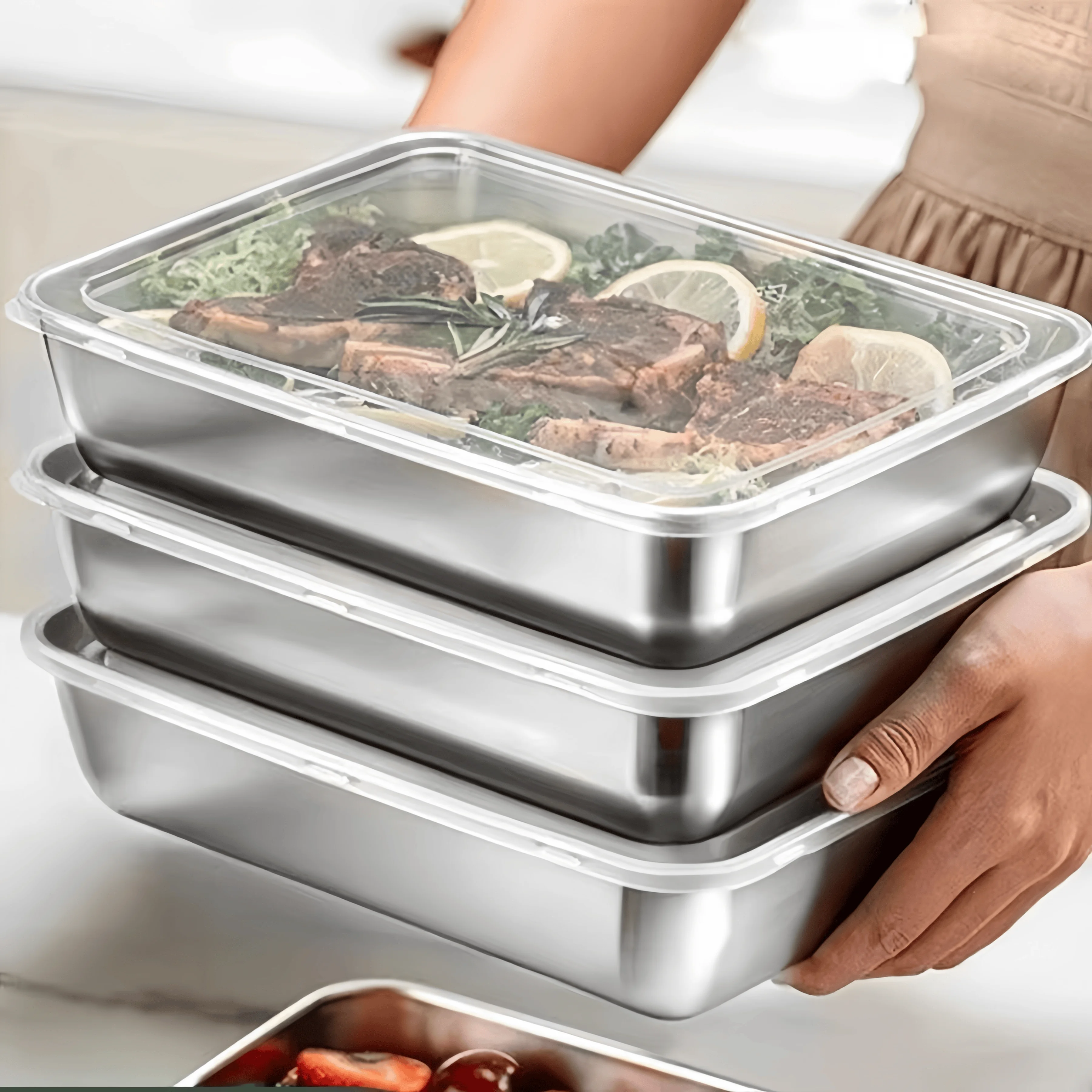 Kotak Makan Stainless Steel Ke - Food Storage Containers With Lids ulasan dan harga